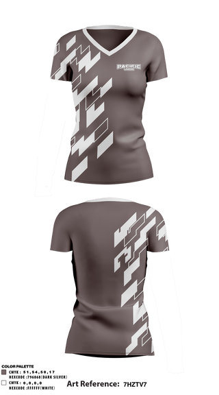 Women's Short Sleeve Vneck Shirt, Pacific Union Elementary School, Spirit Store, Teamtime, Team time, sublimation, custom sports apparel, team uniforms, spirit wear, spiritwear, sports uniforms, custom shirts, team store, custom team store, fundraiser sports, apparel fundraiser