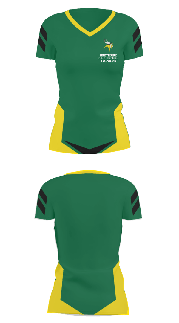 Women's Short Sleeve Vneck Shirt, Northside High School Swimming, Swimming, Teamtime, Team time, sublimation, custom sports apparel, team uniforms, spirit wear, spiritwear, sports uniforms, custom shirts, team store, custom team store, fundraiser sports, apparel fundraiser