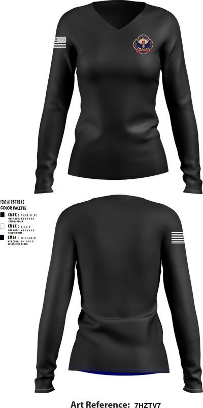 Eagle Hose Rescue Squad 11059392 Women's Long Sleeve V-neck Shirt - 1