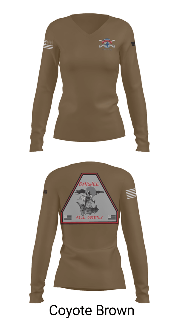 Women's Long Sleeve Vneck Shirt, , Army, Teamtime, Team time, sublimation, custom sports apparel, team uniforms, spirit wear, spiritwear, sports uniforms, custom shirts, team store, custom team store, fundraiser sports, apparel fundraiser