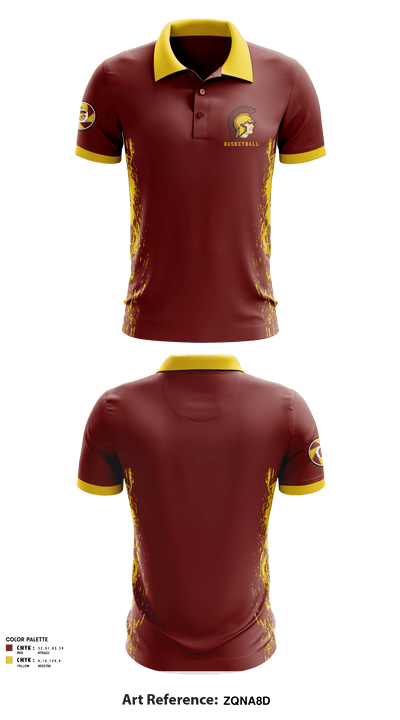 Baker High School Basketball 63681281 Short Sleeve Performance Polo - 1