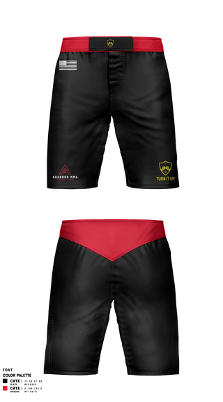 Fight Shorts, Turn It Up MMA, Wrestling, Teamtime, Team time, sublimation, custom sports apparel, team uniforms, spirit wear, spiritwear, sports uniforms, custom shirts, team store, custom team store, fundraiser sports, apparel fundraiser