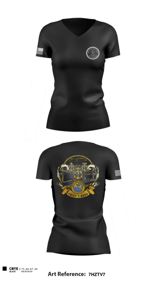 Women's Short Sleeve Vneck Shirt, CNATTU New River, Navy, Teamtime, Team time, sublimation, custom sports apparel, team uniforms, spirit wear, spiritwear, sports uniforms, custom shirts, team store, custom team store, fundraiser sports, apparel fundraiser