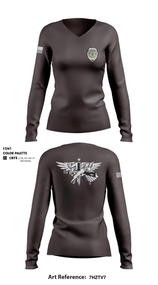 Women's Long Sleeve Vneck Shirt, , Police, Teamtime, Team time, sublimation, custom sports apparel, team uniforms, spirit wear, spiritwear, sports uniforms, custom shirts, team store, custom team store, fundraiser sports, apparel fundraiser