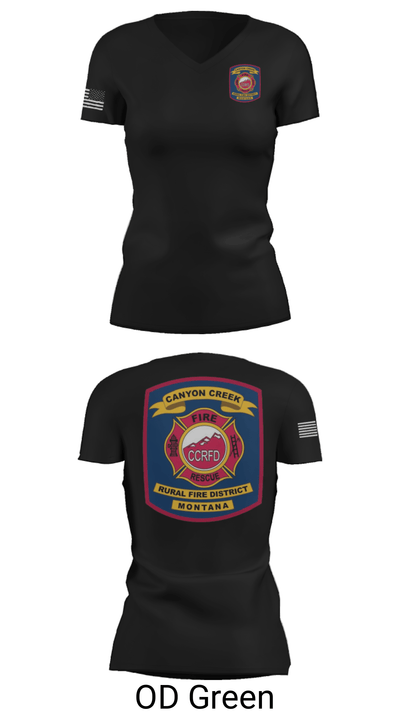 Canyon Creek Rural Fire District 51909217 Women's Short Sleeve V-neck Shirt - 22