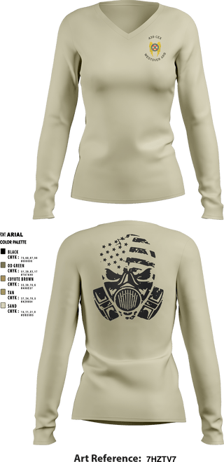Women's Long Sleeve Vneck Shirt, , Air Force, Teamtime, Team time, sublimation, custom sports apparel, team uniforms, spirit wear, spiritwear, sports uniforms, custom shirts, team store, custom team store, fundraiser sports, apparel fundraiser