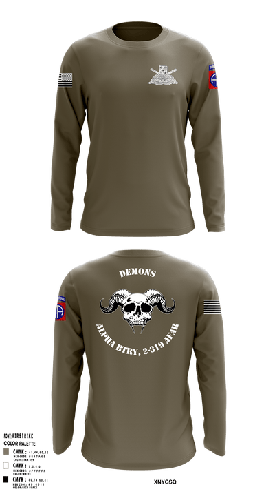 ALPHA BTRY, 2-319th AFAR 68475694 Long Sleeve Performance Shirt - 3