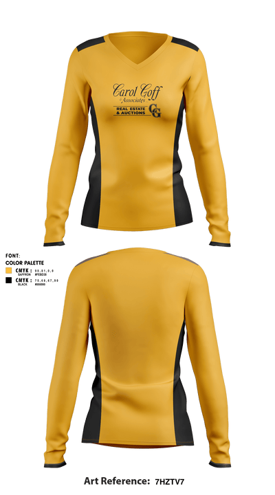 Carol Goff & Associates LLC 53967194 Women's Long Sleeve V-neck Shirt - 1