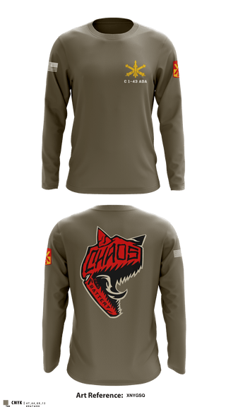 Long Sleeve Performance Shirt, C 1-43 ADA, Army, Teamtime, Team time, sublimation, custom sports apparel, team uniforms, spirit wear, spiritwear, sports uniforms, custom shirts, team store, custom team store, fundraiser sports, apparel fundraiser