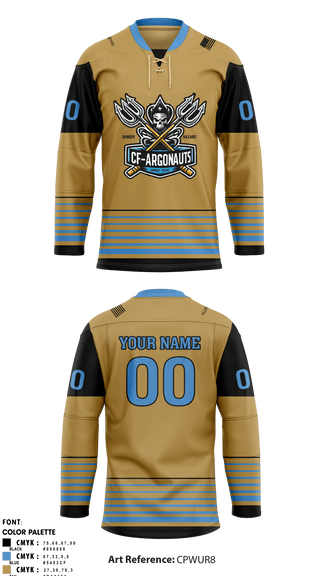 Hockey Jersey, CF-ARGONAUTS, Ice Hockey, Teamtime, Team time, sublimation, custom sports apparel, team uniforms, spirit wear, spiritwear, sports uniforms, custom shirts, team store, custom team store, fundraiser sports, apparel fundraiser