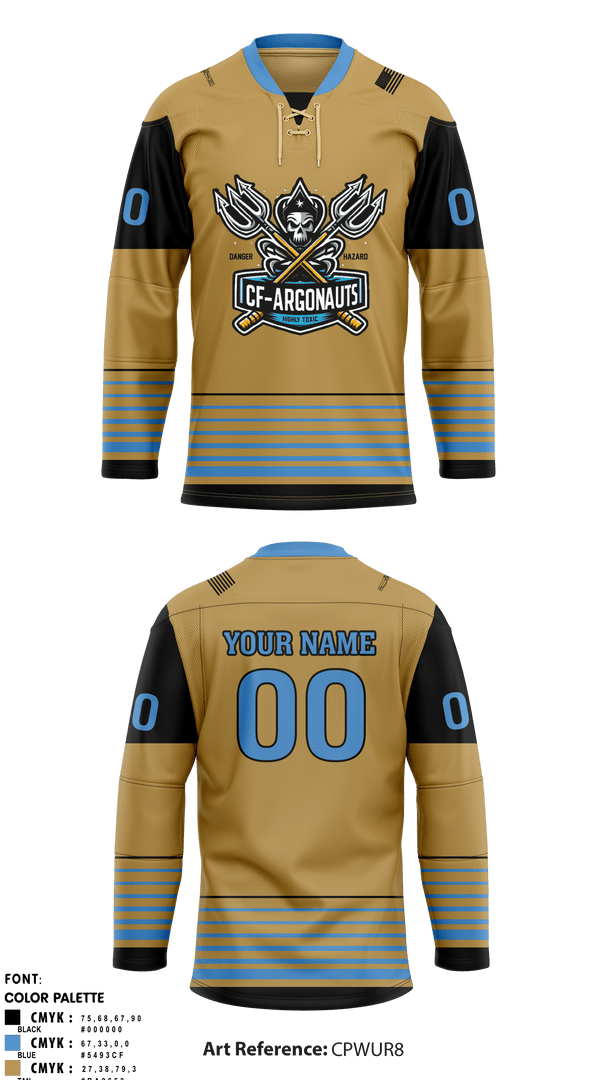Hockey Jersey, CF-ARGONAUTS, Ice Hockey, Teamtime, Team time, sublimation, custom sports apparel, team uniforms, spirit wear, spiritwear, sports uniforms, custom shirts, team store, custom team store, fundraiser sports, apparel fundraiser