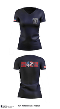 Boston Fire Department Engine-42 59280094 Women's Short Sleeve V-neck Shirt - 4