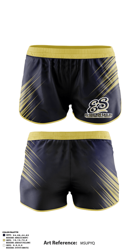 Track Shorts, El Segundo Eagles Softball, Softball, Teamtime, Team time, sublimation, custom sports apparel, team uniforms, spirit wear, spiritwear, sports uniforms, custom shirts, team store, custom team store, fundraiser sports, apparel fundraiser