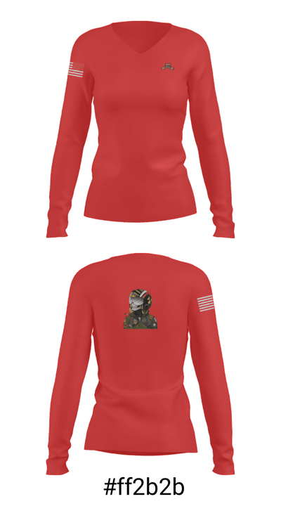 B Co., 326 BEB, 1 BCT, 101st ABN DIV (AASLT) 89125861 Women's Long Sleeve V-neck Shirt - 37
