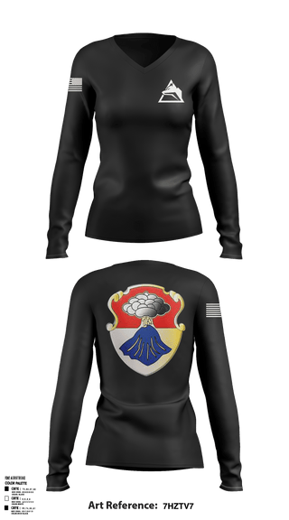 Women's Long Sleeve Vneck Shirt, B-CO 3-67, Army, Teamtime, Team time, sublimation, custom sports apparel, team uniforms, spirit wear, spiritwear, sports uniforms, custom shirts, team store, custom team store, fundraiser sports, apparel fundraiser