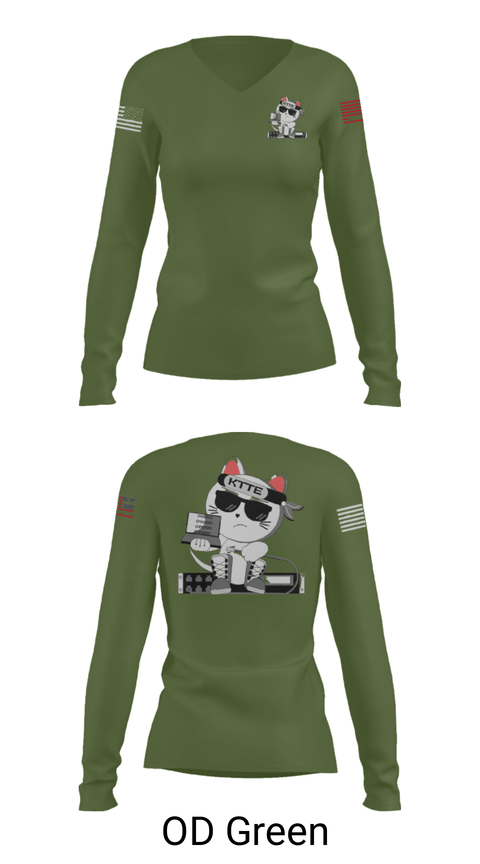 Women's Long Sleeve Vneck Shirt, , Air Force, Teamtime, Team time, sublimation, custom sports apparel, team uniforms, spirit wear, spiritwear, sports uniforms, custom shirts, team store, custom team store, fundraiser sports, apparel fundraiser