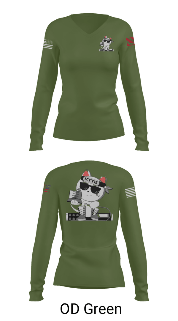 Women's Long Sleeve Vneck Shirt, , Air Force, Teamtime, Team time, sublimation, custom sports apparel, team uniforms, spirit wear, spiritwear, sports uniforms, custom shirts, team store, custom team store, fundraiser sports, apparel fundraiser