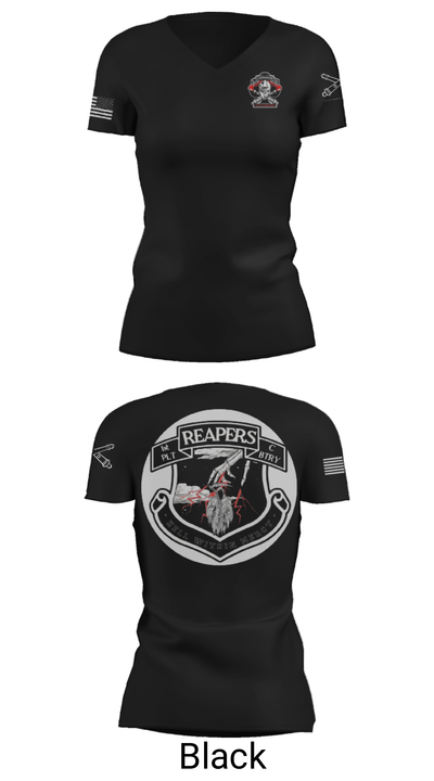 C Btry 2-32 FAR 54582520 Women's Short Sleeve V-neck Shirt - 21