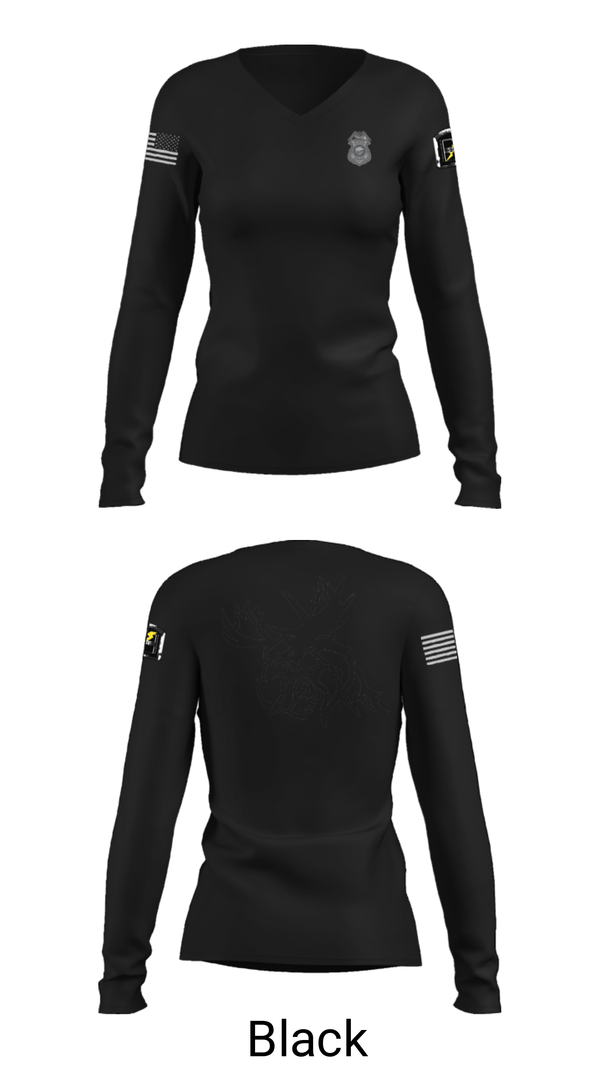 Women's Long Sleeve Vneck Shirt, , Police, Teamtime, Team time, sublimation, custom sports apparel, team uniforms, spirit wear, spiritwear, sports uniforms, custom shirts, team store, custom team store, fundraiser sports, apparel fundraiser