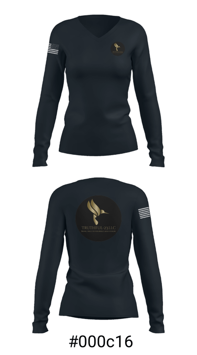 TRUTHFUL-23.LLC 37288792 Women's Long Sleeve V-neck Shirt - 20