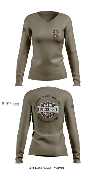 Women's Long Sleeve Vneck Shirt, MCPOD-XVIII Airborne Corps, Army, Teamtime, Team time, sublimation, custom sports apparel, team uniforms, spirit wear, spiritwear, sports uniforms, custom shirts, team store, custom team store, fundraiser sports, apparel fundraiser