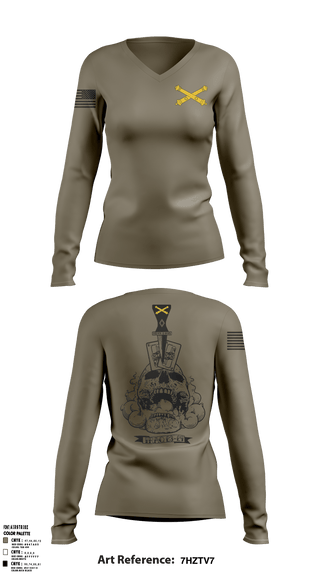 Women's Long Sleeve Vneck Shirt, , Army, Teamtime, Team time, sublimation, custom sports apparel, team uniforms, spirit wear, spiritwear, sports uniforms, custom shirts, team store, custom team store, fundraiser sports, apparel fundraiser