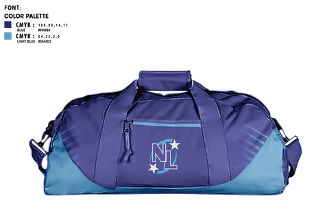Duffle Bag, North Lake Little League, Spirit Store, Teamtime, Team time, sublimation, custom sports apparel, team uniforms, spirit wear, spiritwear, sports uniforms, custom shirts, team store, custom team store, fundraiser sports, apparel fundraiser