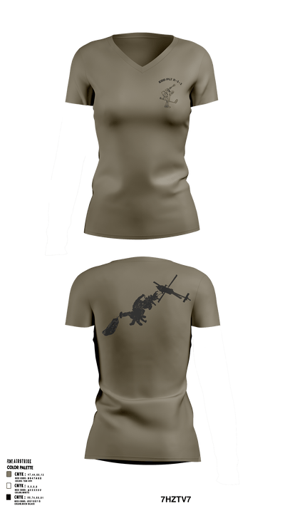 Platoon 2-1-1 26077523 Women's Short Sleeve V-neck Shirt - 51