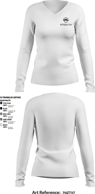 Women's Long Sleeve Vneck Shirt, Stealth customs, , Teamtime, Team time, sublimation, custom sports apparel, team uniforms, spirit wear, spiritwear, sports uniforms, custom shirts, team store, custom team store, fundraiser sports, apparel fundraiser