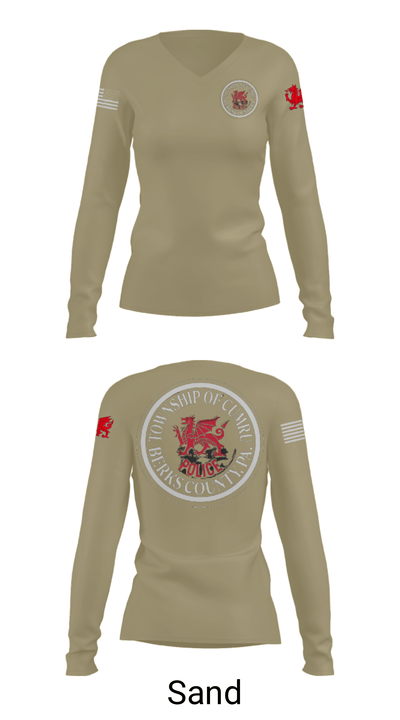 Cumru Township Police Department 51798017 Women's Long Sleeve V-neck Shirt - 42
