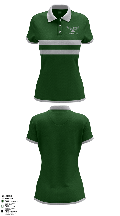 Women's Short Sleeve Performance Polo, Heritage Elementary School, Spirit Store, Teamtime, Team time, sublimation, custom sports apparel, team uniforms, spirit wear, spiritwear, sports uniforms, custom shirts, team store, custom team store, fundraiser sports, apparel fundraiser