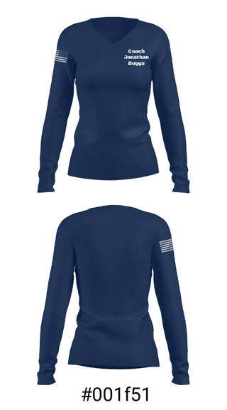 Women's Long Sleeve Vneck Shirt, Coach Jonathan Buggs, Spirit Store, Teamtime, Team time, sublimation, custom sports apparel, team uniforms, spirit wear, spiritwear, sports uniforms, custom shirts, team store, custom team store, fundraiser sports, apparel fundraiser