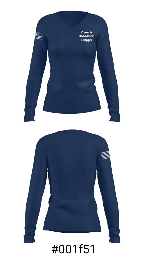 Women's Long Sleeve Vneck Shirt, Coach Jonathan Buggs, Spirit Store, Teamtime, Team time, sublimation, custom sports apparel, team uniforms, spirit wear, spiritwear, sports uniforms, custom shirts, team store, custom team store, fundraiser sports, apparel fundraiser
