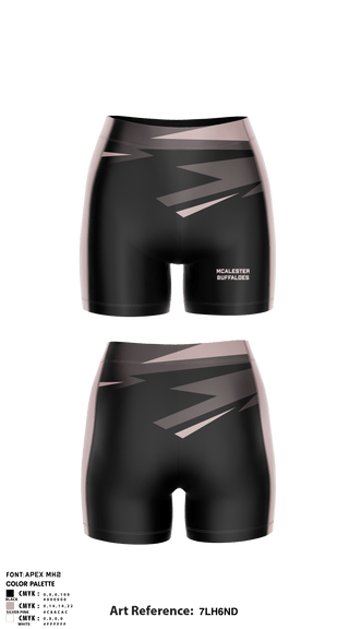 Women's Compression Shorts, McAlester Buffaloes, Women's Volleyball, Teamtime, Team time, sublimation, custom sports apparel, team uniforms, spirit wear, spiritwear, sports uniforms, custom shirts, team store, custom team store, fundraiser sports, apparel fundraiser
