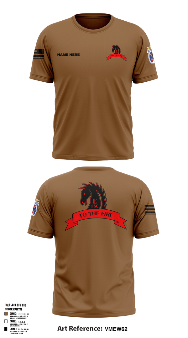 Short Sleeve Performance Shirt, Echo FSC Stampede 7th Eng, Army, Teamtime, Team time, sublimation, custom sports apparel, team uniforms, spirit wear, spiritwear, sports uniforms, custom shirts, team store, custom team store, fundraiser sports, apparel fundraiser