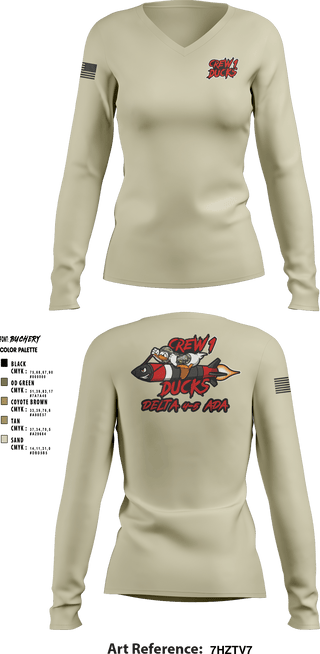 Women's Long Sleeve Vneck Shirt, , Army, Teamtime, Team time, sublimation, custom sports apparel, team uniforms, spirit wear, spiritwear, sports uniforms, custom shirts, team store, custom team store, fundraiser sports, apparel fundraiser