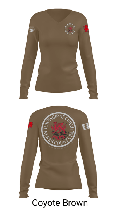 Cumru Township Police Department 51798017 Women's Long Sleeve V-neck Shirt - 38