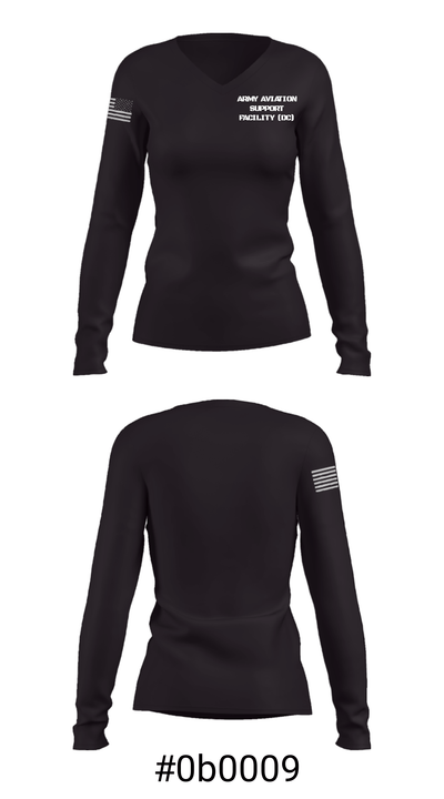 ARMY AVIATION SUPPORT FACILITY (DC) 66213593 Women's Long Sleeve V-neck Shirt - 7