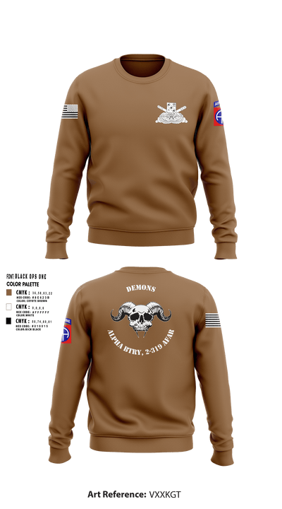 ALPHA BTRY, 2-319th AFAR 68475694 Crew Neck Sweatshirt - 2