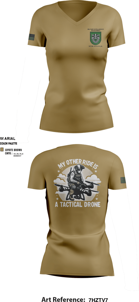 Women's Short Sleeve Vneck Shirt, MID 1-10 SFG (A), Army, Teamtime, Team time, sublimation, custom sports apparel, team uniforms, spirit wear, spiritwear, sports uniforms, custom shirts, team store, custom team store, fundraiser sports, apparel fundraiser