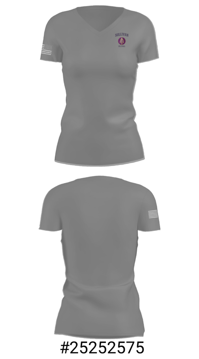 Sullivan Junior High School Volleyball 53113403 Women's Short Sleeve V-neck Shirt - 24
