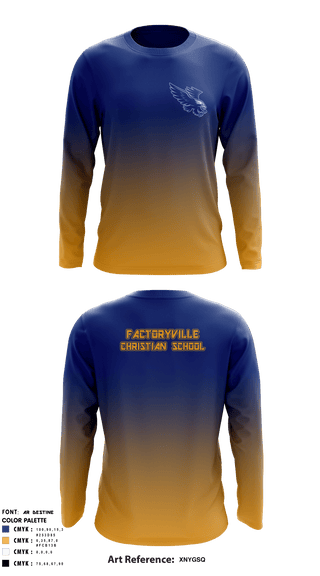 Long Sleeve Performance Shirt, Factoryville Christian School, School Spirit Store, Teamtime, Team time, sublimation, custom sports apparel, team uniforms, spirit wear, spiritwear, sports uniforms, custom shirts, team store, custom team store, fundraiser sports, apparel fundraiser