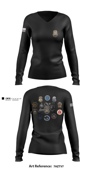 Women's Long Sleeve Vneck Shirt, Carnage Co 2-108IN, National Guard, Teamtime, Team time, sublimation, custom sports apparel, team uniforms, spirit wear, spiritwear, sports uniforms, custom shirts, team store, custom team store, fundraiser sports, apparel fundraiser