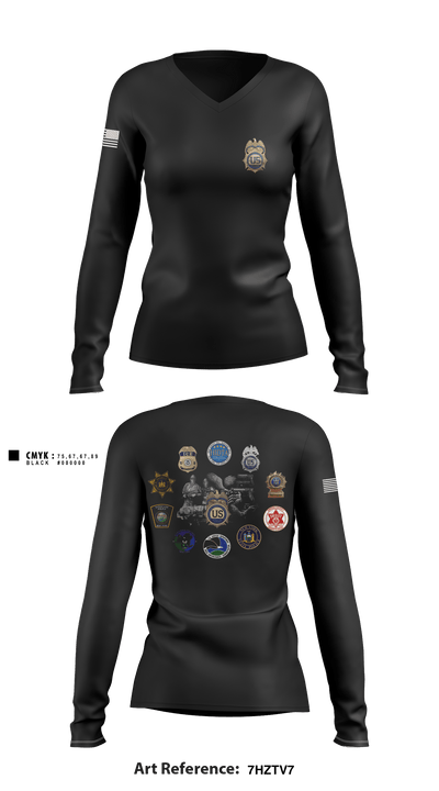 Carnage Co 2-108IN 24566913 Women's Long Sleeve V-neck Shirt - 4