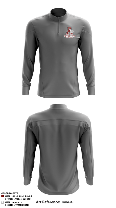 Anniston High School 96960836 Quarter Zip Jacket - 4
