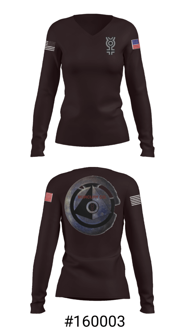 Women's Long Sleeve Vneck Shirt, MERCURY CO., E-Sports, Teamtime, Team time, sublimation, custom sports apparel, team uniforms, spirit wear, spiritwear, sports uniforms, custom shirts, team store, custom team store, fundraiser sports, apparel fundraiser