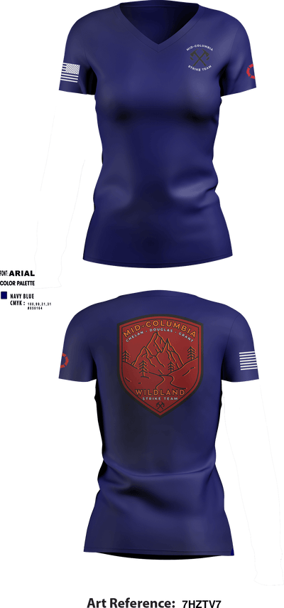 Mid-Columbia Strike Team 42848271 Women's Short Sleeve V-neck Shirt - 1