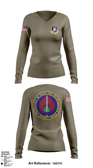 Women's Long Sleeve Vneck Shirt, 315 SFS CHS, Air Force, Teamtime, Team time, sublimation, custom sports apparel, team uniforms, spirit wear, spiritwear, sports uniforms, custom shirts, team store, custom team store, fundraiser sports, apparel fundraiser