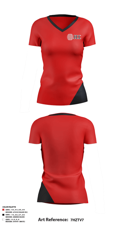 JLL Columbus Pelotonia 947216 Women's Short Sleeve V-neck Shirt - 1