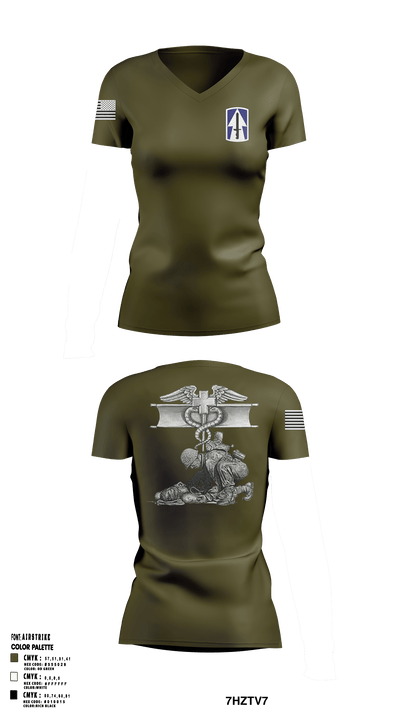 1-293 96083588 Women's Short Sleeve V-neck Shirt - 1